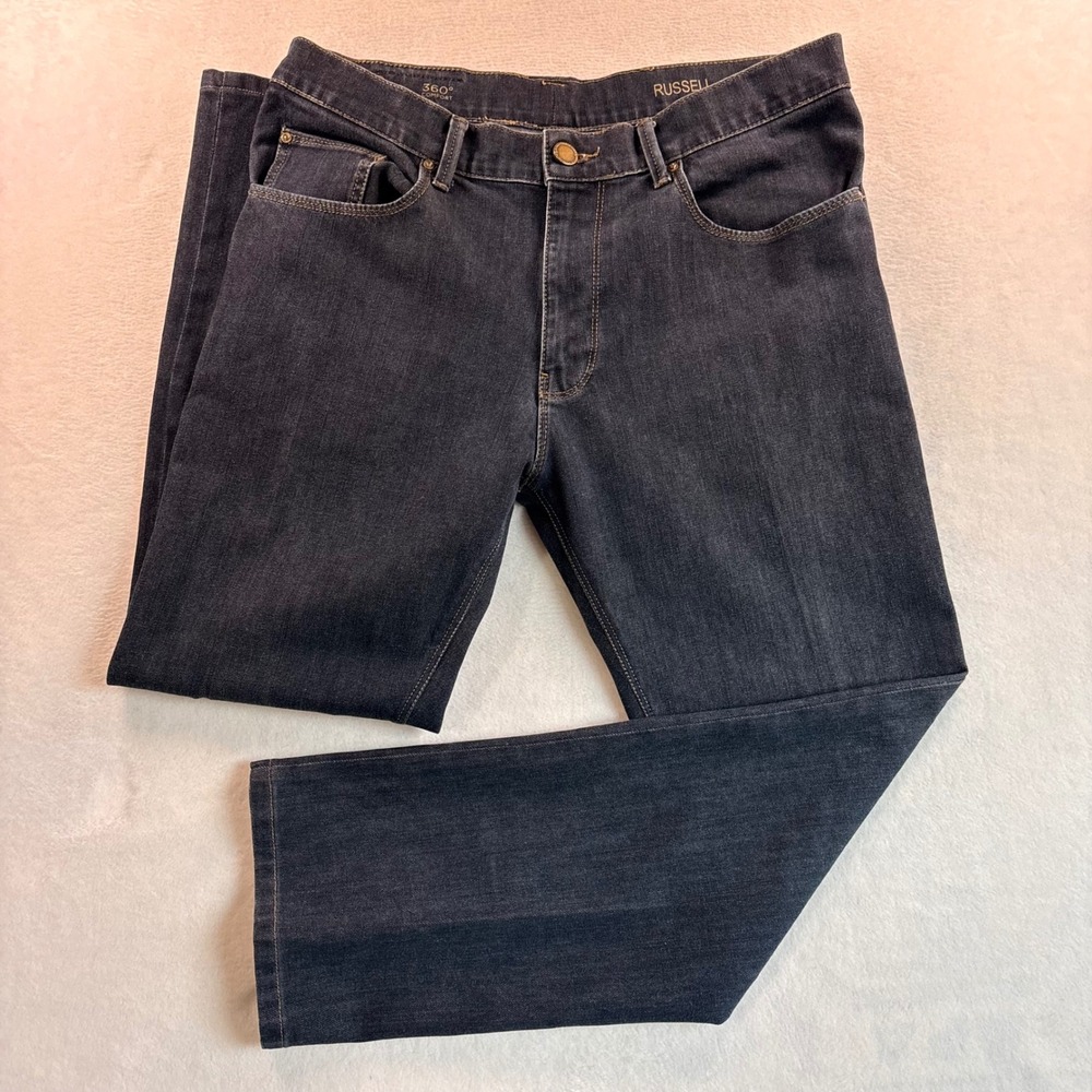 DL1961 Russell Classic Straight Viper Dark Wash Indigo Jeans Mens 38 Stretch